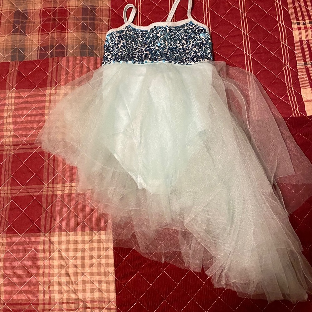 Girls asymmetrical leotard - size 4 (large)